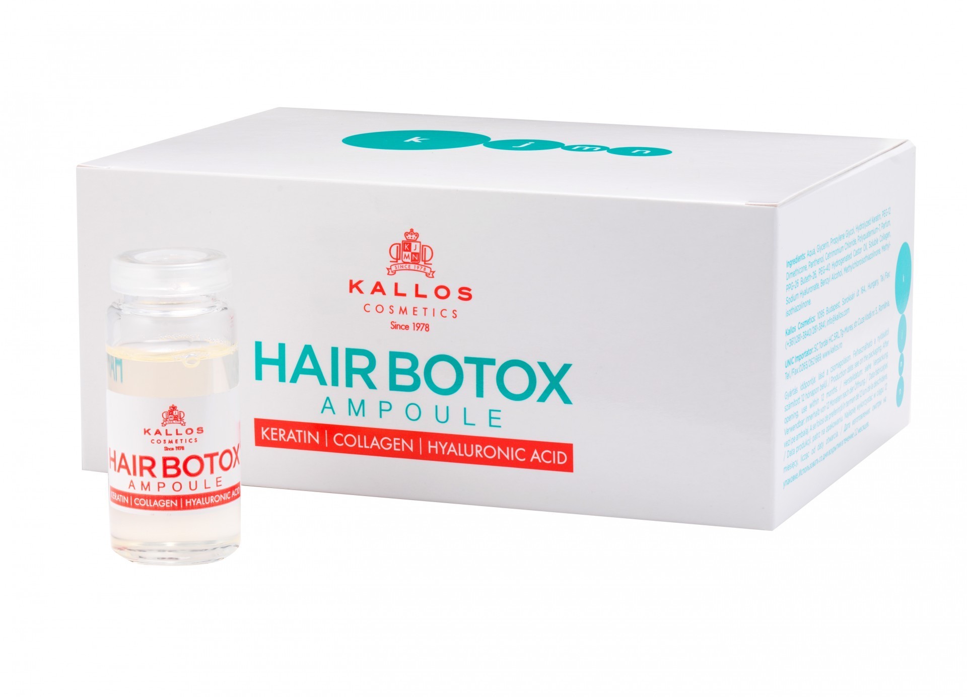 KALLOS HAIR BOTOX AMPULLEN HAAR Kur mit Keratin, Hyaluronsäure