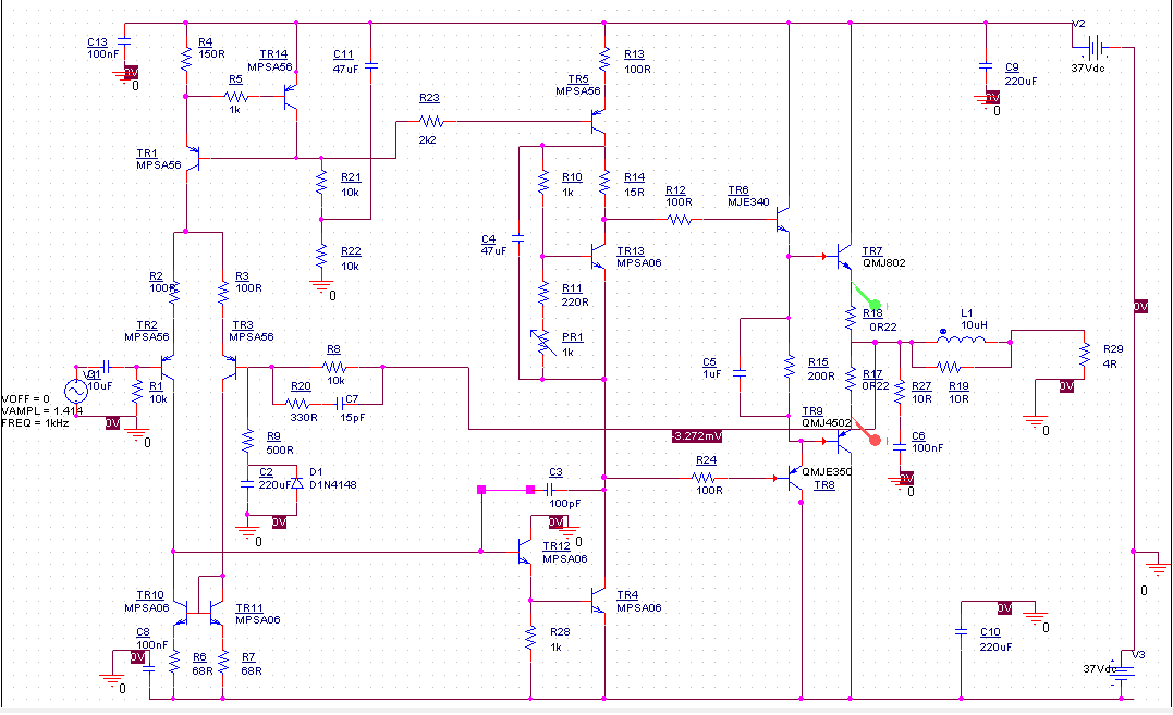 Power Amplifier Circuit Diagram Problem