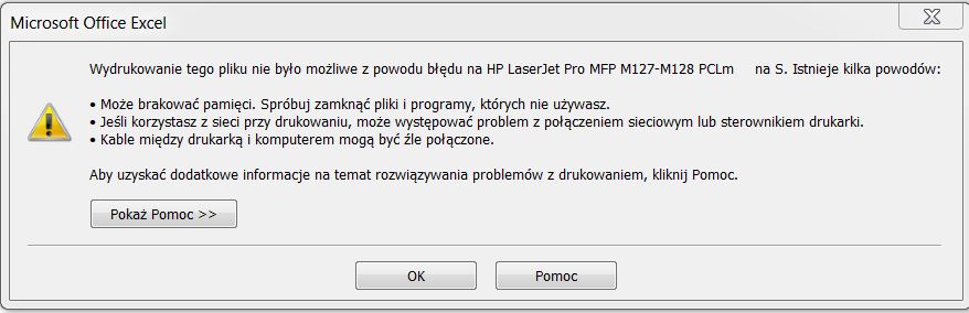 RE: HP LaserJet Pro MFP M127FN, drukarka nie drukuje plików MS Office