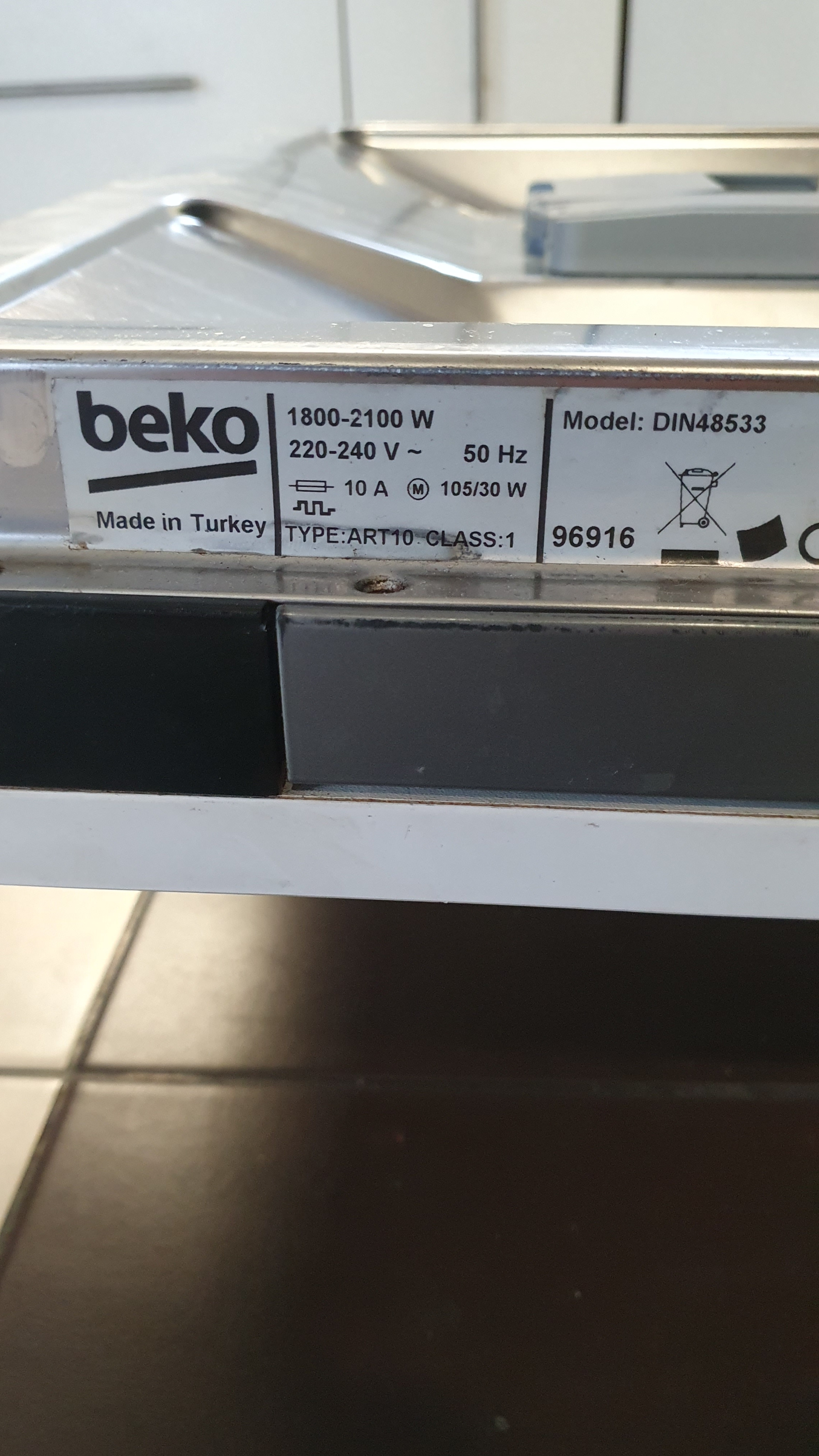 Zmywarka Beko ProSmart Inverter DIN48533 Awaria Panelu Dotykowego I