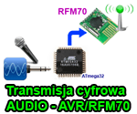 AVR/RFM70 - b.tania cyfrowa radiowa transmisja audio 2,4GHz