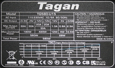 Tagan model: TG580-U15 naprawa - elektroda.pl
