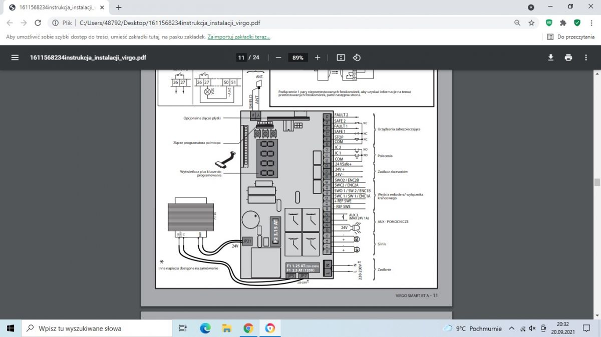 BFT Virgo Operator Thalia Control Unit Installation Of Bell Button