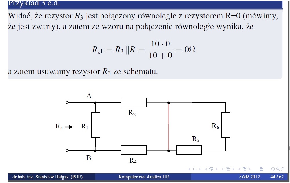 Jak obliczyć rezystancję zastępczą w połączeniu bezrezystancyjnym