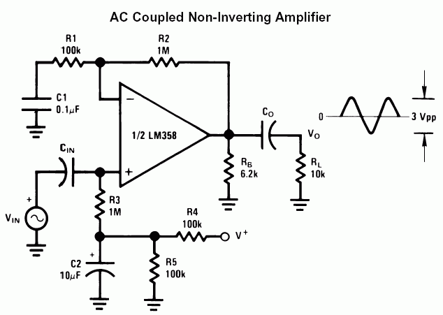 Non Inverting Amplifier Lm358n 5134