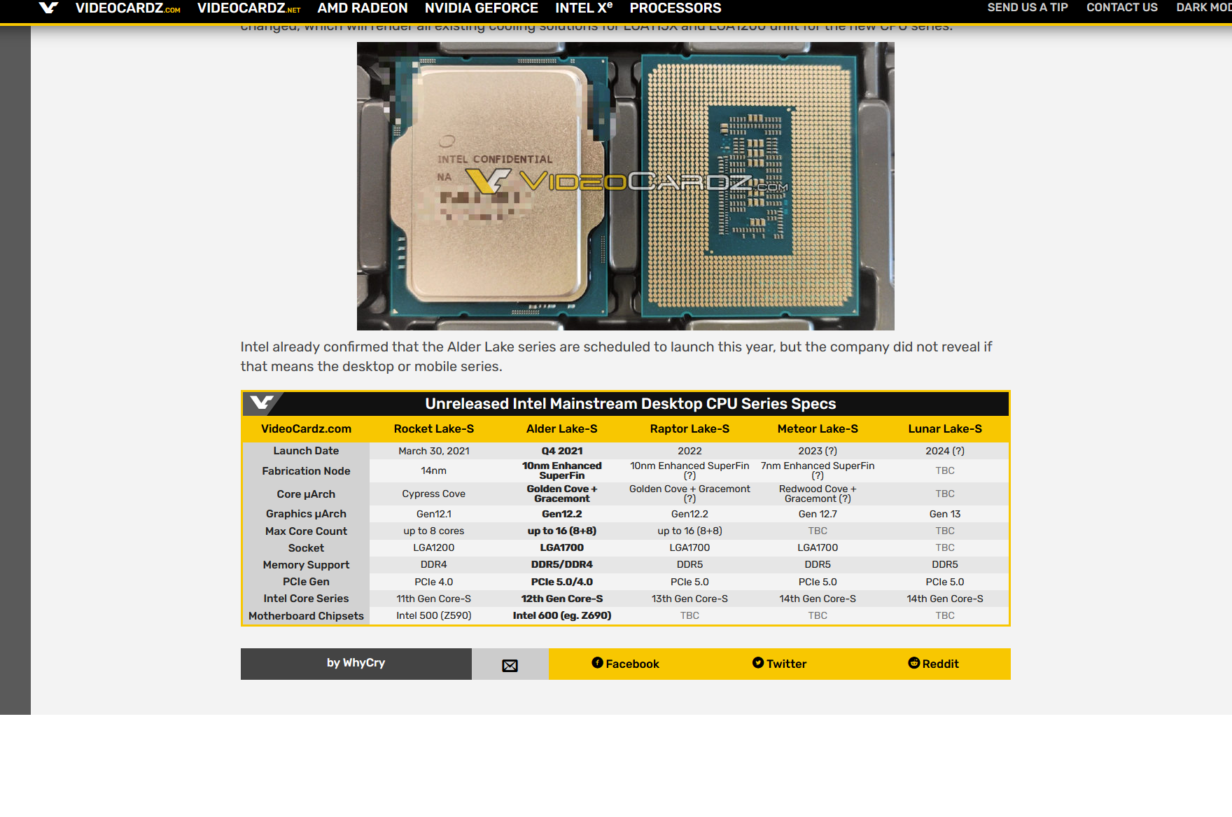 Adler Lake 12th Generacja Intel Nowy Procesor W 4 Kwartale LGA 1700