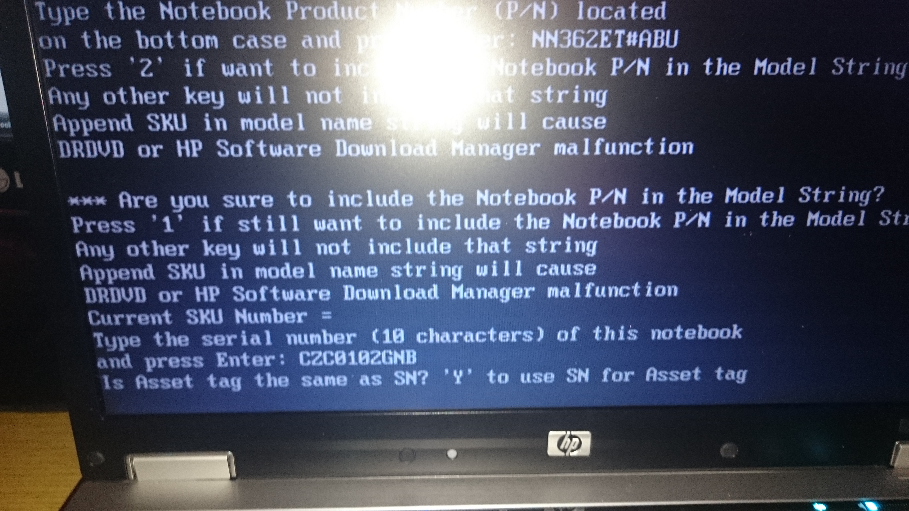 Invalid Serial Number Hp Compaq