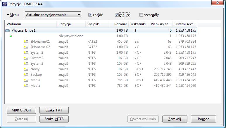 WD My Book 1130 usb device - Podaje 0-100 sektor i zrzut ekranu partycji z d