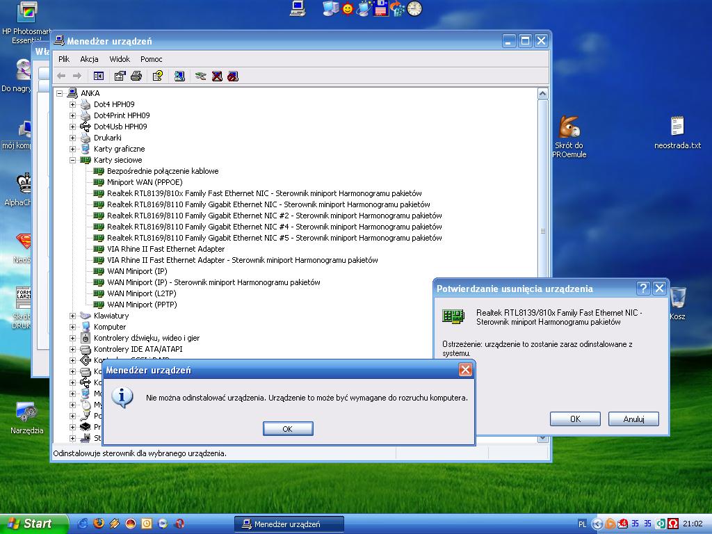 Usuwanie Sterownika Nieistniej Cej Karty Sieciowej