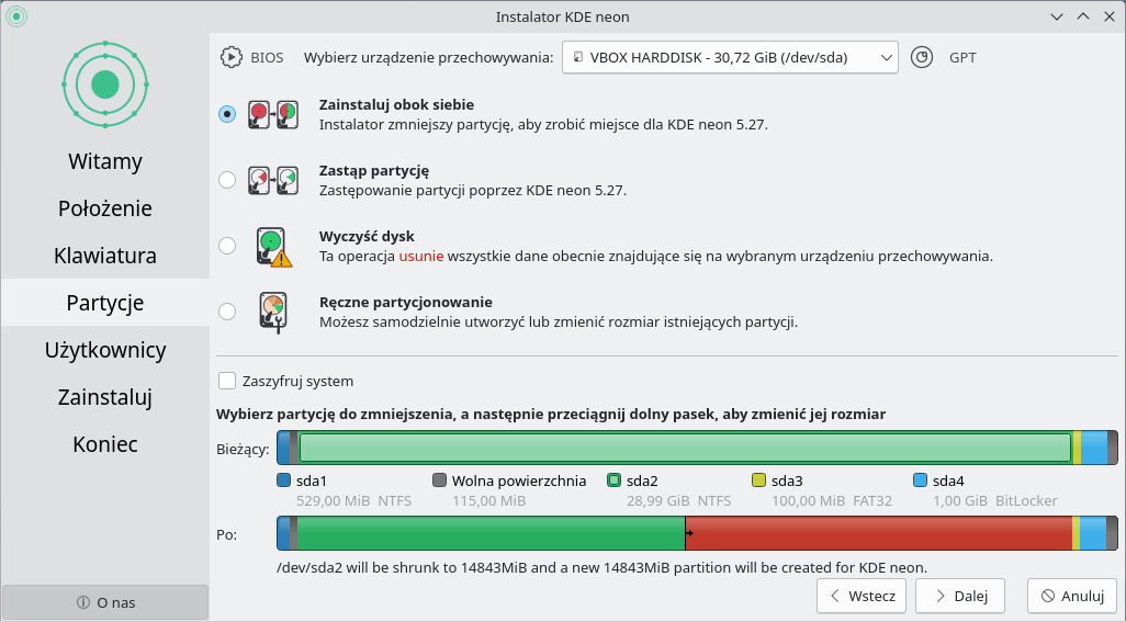 Linux Obok Windowsa 10 Brak Funkcji W Menu Podczas Instalacji Linuxa