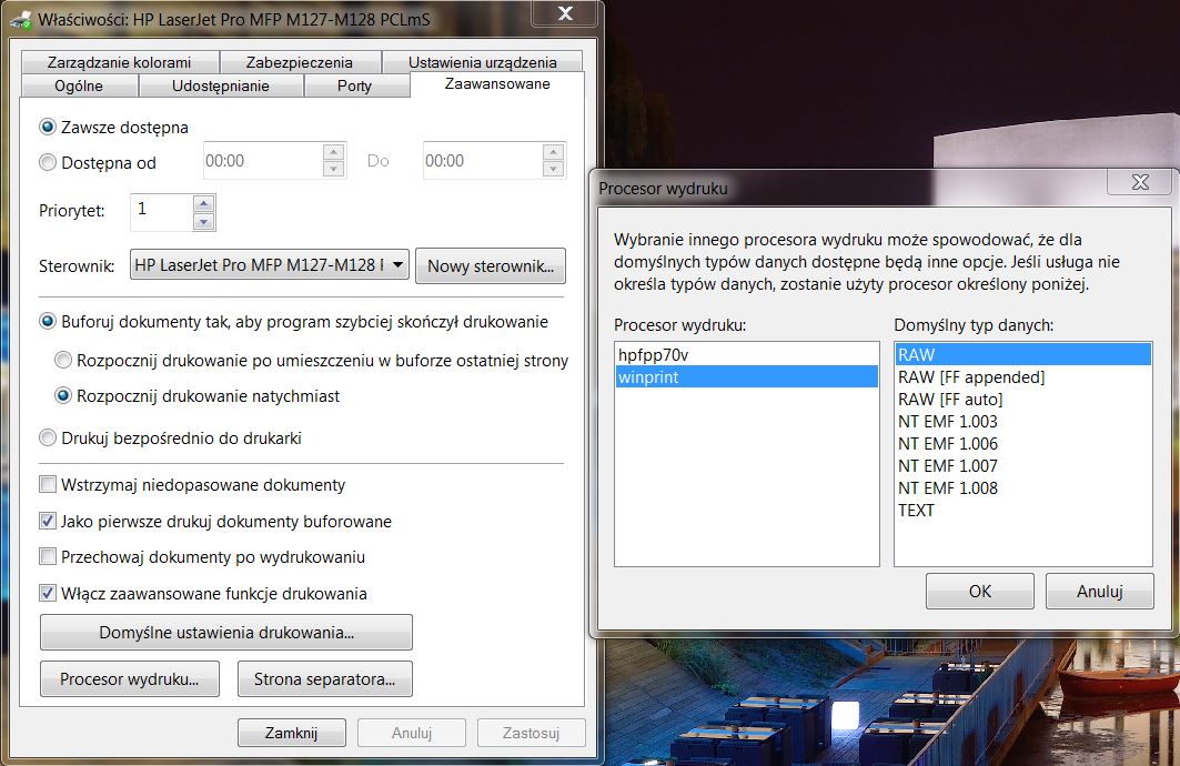 RE: HP LaserJet Pro MFP M127FN, drukarka nie drukuje plików MS Office