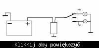Schemat podłączenia kierunkowskazów 12V: przerywacz, przełącznik 3-pozycyjny, żarówki