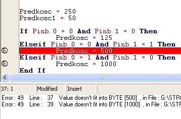 Waitms i Wait - Atmega 8 - zegar wew 1MHz