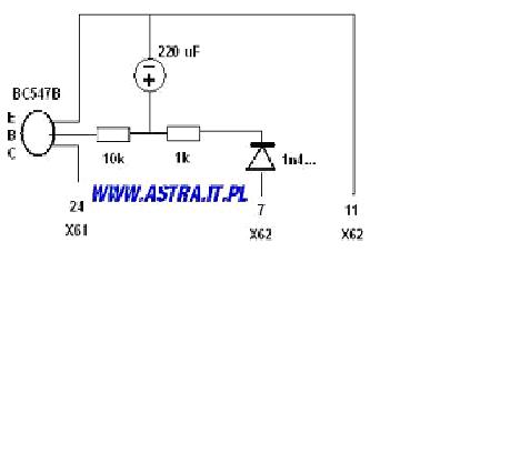 Opel,Astra G - opis wyprowadzeń fabrycznej centralki zamka