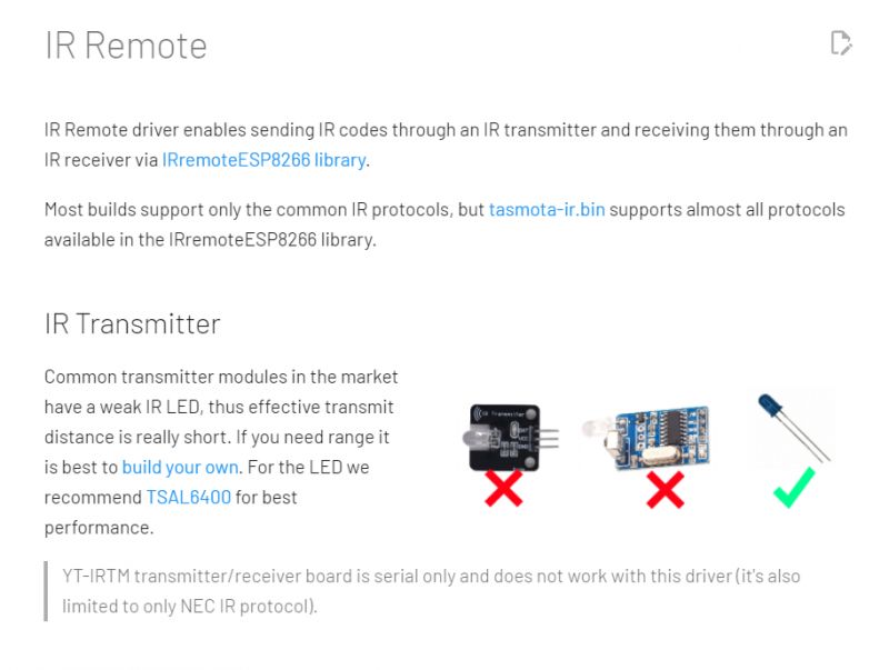 Information about IR Remote control and IR transmitter.