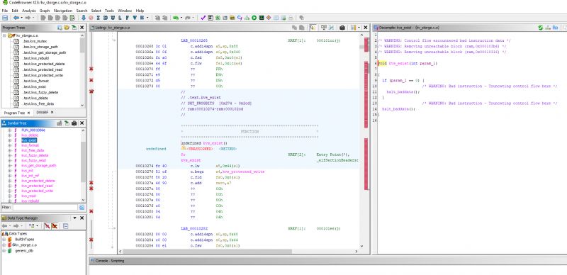 Screenshot of a software interface for code analysis.