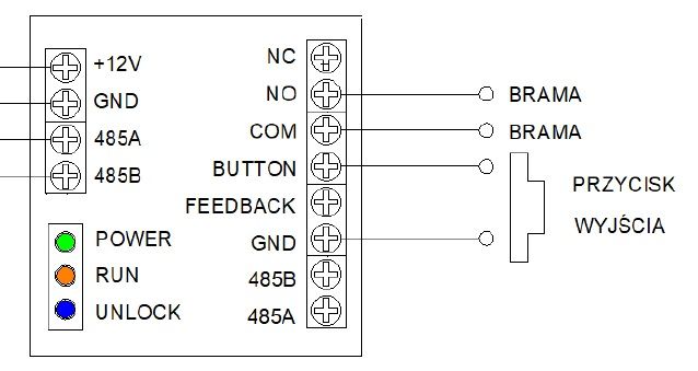 CAME BX78 - Podłączenie do Dahua DEE1010B, zaciski 2 i 7?