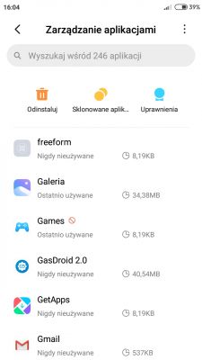 Usuwanie "Przyspieszenie prędkości gier" - Xiaomi Redmi 4X