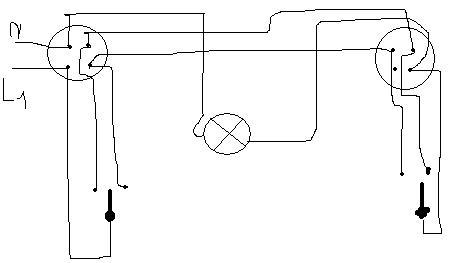 Podłączenie światła do 2 włączników