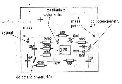 MXR DISTORTION. Rozrysowanie połączenia potencjometrów, zasilania, we/wy. MXR DISTORTION. Rozrysowanie połączenia potencjometrów, zasilania, we/wy.