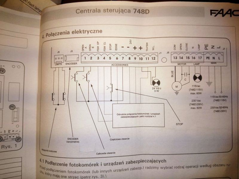 Faac 741 схема подключения