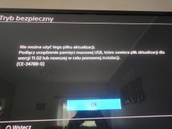 Nieudana aktualizacja PS4 po wymianie dysku z 500GB na 1TB, model FAT CUH-1004a