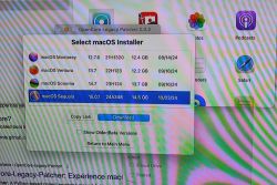 macOS Installer Selection in OpenCore Legacy Patcher OpenCore Legacy Patcher window with macOS installer selection