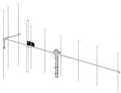 Antena telewizyjna typu Yagi-Uda z wysuniętymi elementami.