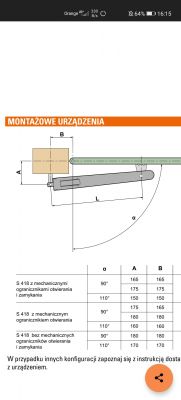 Jak daleko od zawiasu należy zamontować napęd na słupie?