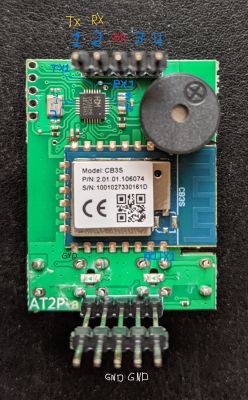 CB3S Module on Printed Circuit Board Close-up of CB3S module on a printed circuit board with labeled pins.