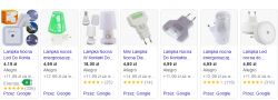 Screenshot of offers for night lights on Allegro.