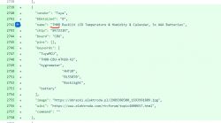 JSON code snippet describing an electronic product.