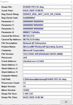 Błąd DRIVER_IRQL_NOT_LESS_OR_EQUAL Win10: AMD Ryzen 5, MSI GAMING PLUS MS-7B79, Geforce GT 710
