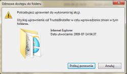 Trusted Installer blokuje usunięcie folderu Trusted Installer blokuje usunięcie folderu