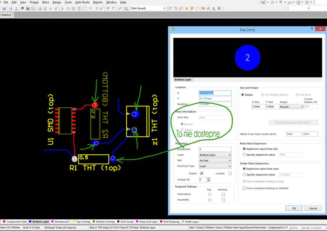 Altium Designer14 > Hole Size elektroda.pl