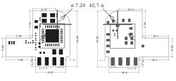 Diagram of Zigbee WBLC9 module with dimensions.