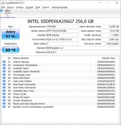 Analiza stanu dysku (Crystal Disk Info). Analiza stanu dysku (Crystal Disk Info).