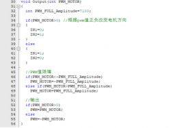 PWM Control Code for Electric Motor Code snippet for PWM control in a program.