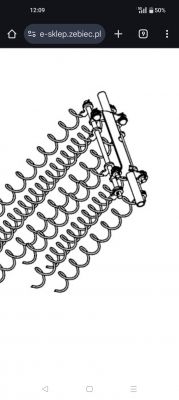 Ilustracja pokazująca mechanizm spiralny składający się z rur i śrub mocujących.
