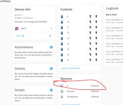 IoT system user interface with device information and controls