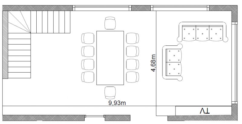 Rozstawienie nagłośnienia - Rozstawienie nagłośnienia w salonie 40m2 o wysokoś