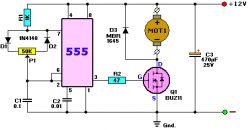 Schemat wzmacniacza do generatora NE555 dla żarówki 24V 10W
