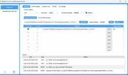 RDTool interface showing firmware file download error and progress log.