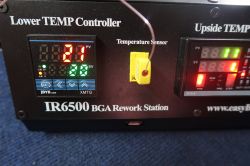 Panel kontrolny stacji BGA ACHI IR6500 z wyświetlaczami temperatury