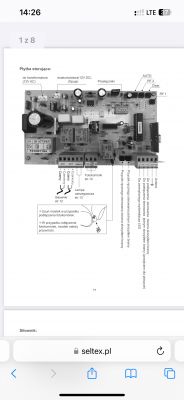 Control Board Connection Diagram Diagram of control board connections for gate automation.