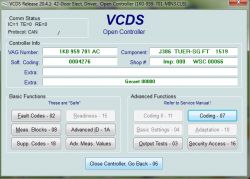 Volkswagen Golf 5 Variant - Mirrors Folding, Składanie lusterek z pilota, VCDS,