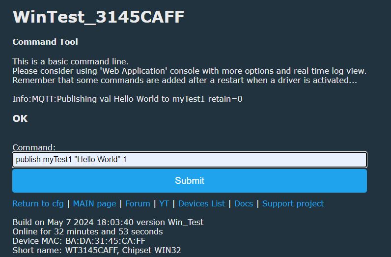 Screenshot of OpenBeken Command Input Tool Screenshot of the command input tool for OpenBeken.