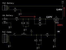 Schemat pady XBOX 360, zwarte kondensatory C62 i C451, tranzystor przełączający zasilanie