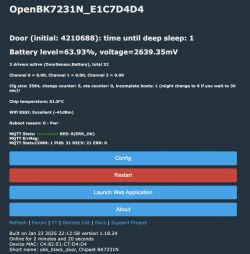 IoT device management interface screen displaying door sensor status information.