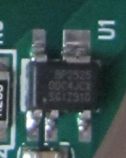 Image of BP2525 integrated circuit on a printed circuit board.